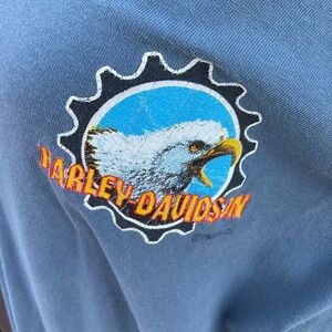 Harley-Davidson Light Blue Cotton Henley.